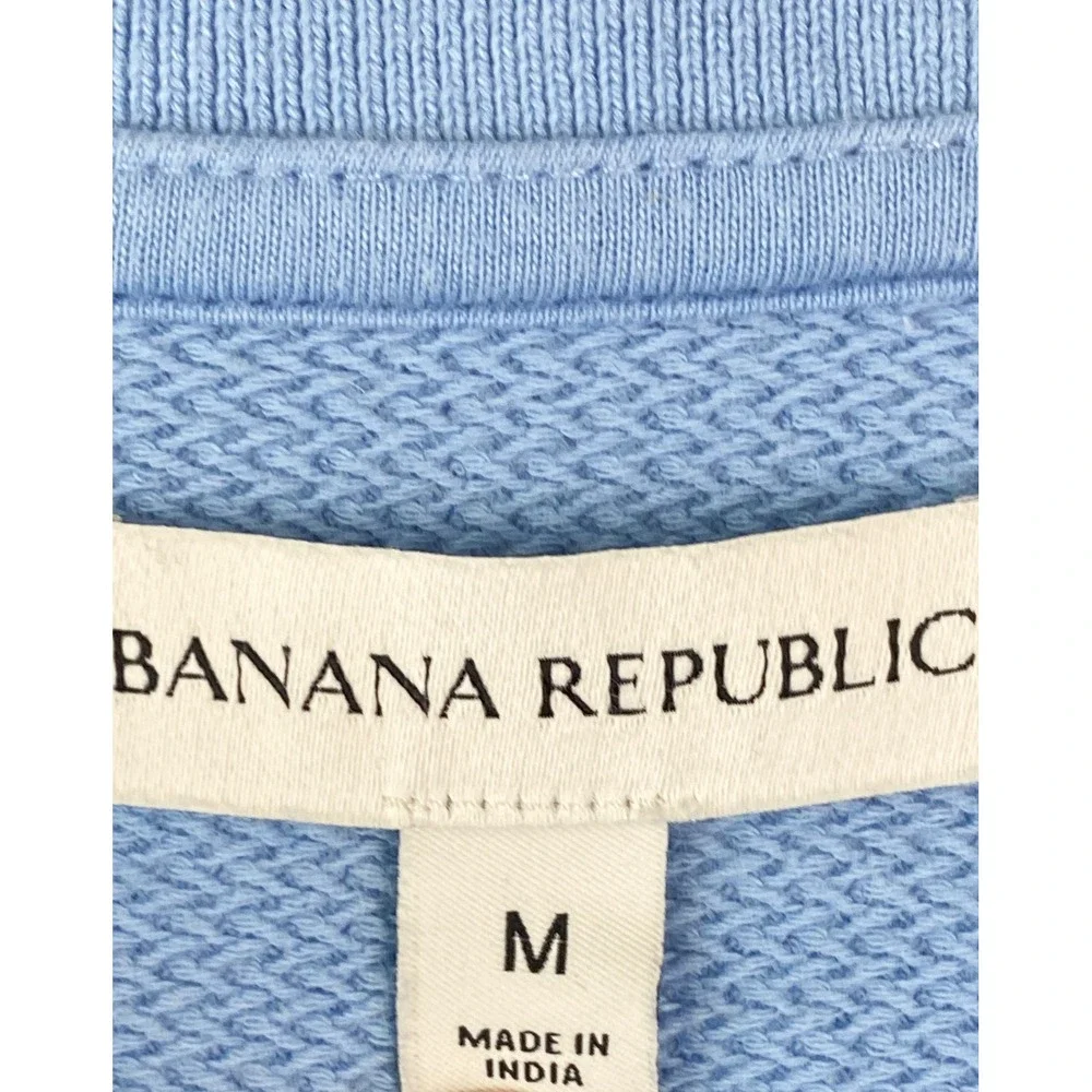 Banana Republic Mens Zig Zag Jacquard Polo Shirt M Blue V Neck Preppy Old Money